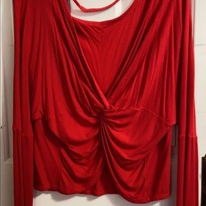 Red open back top